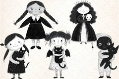 Whimsical Gothic Vampire Dolls Clipart Bundle - CraftNest - Digital Crafting and Art