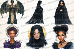 Gothic Black Woman Clipart Bundle - CraftNest - Digital Crafting and Art