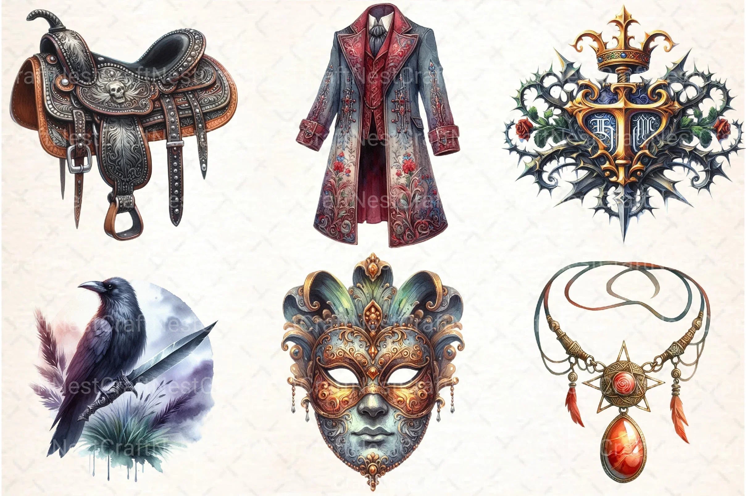 Ataman Gothic Clipart Bundle - CraftNest - Digital Crafting and Art