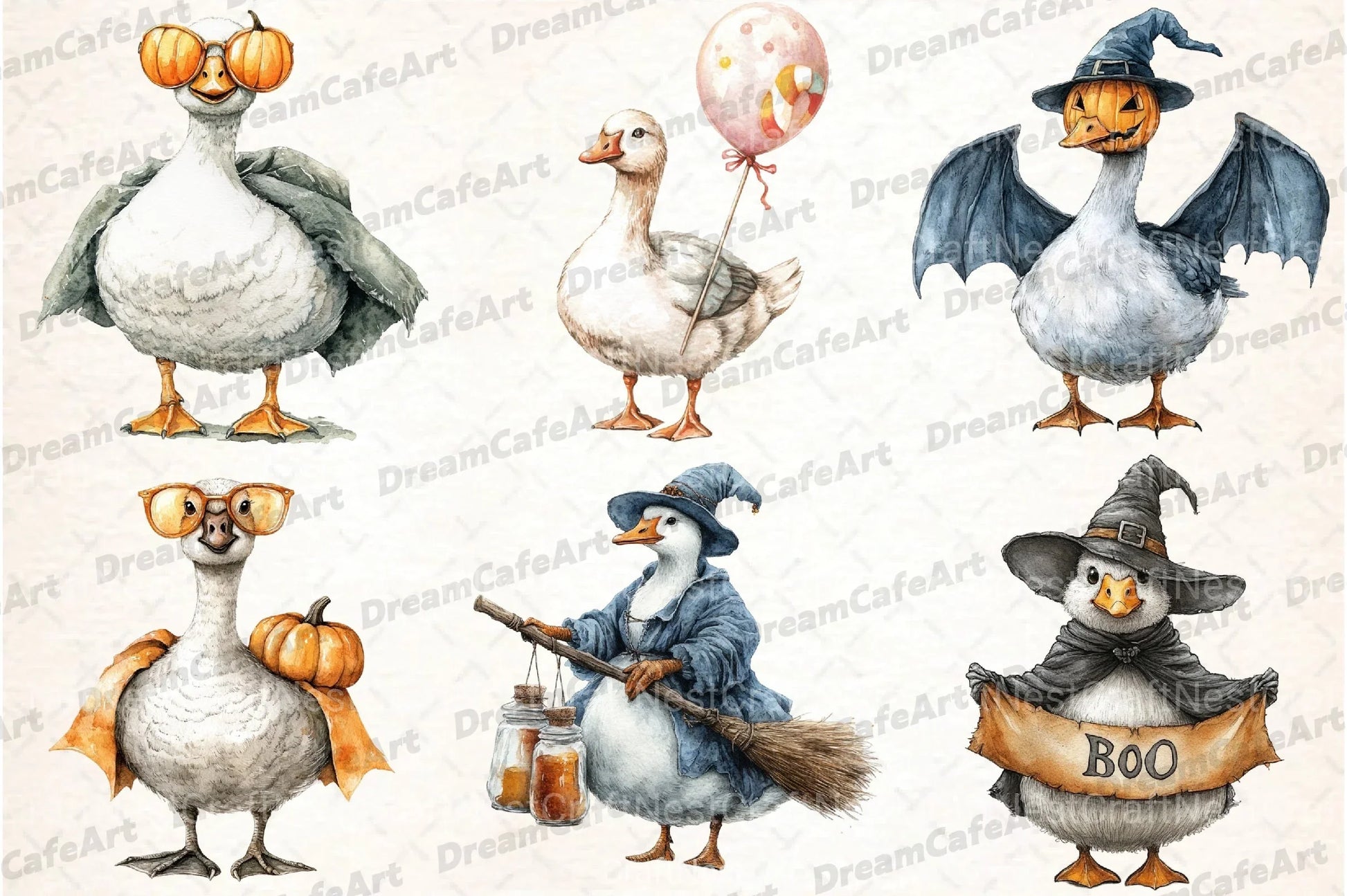 Witchy Goose Halloween Clipart Bundle - CraftNest - Digital Crafting and Art