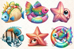 Whimsical Summer Fishes Clipart Bundle - CraftNest - Digital Crafting and Art