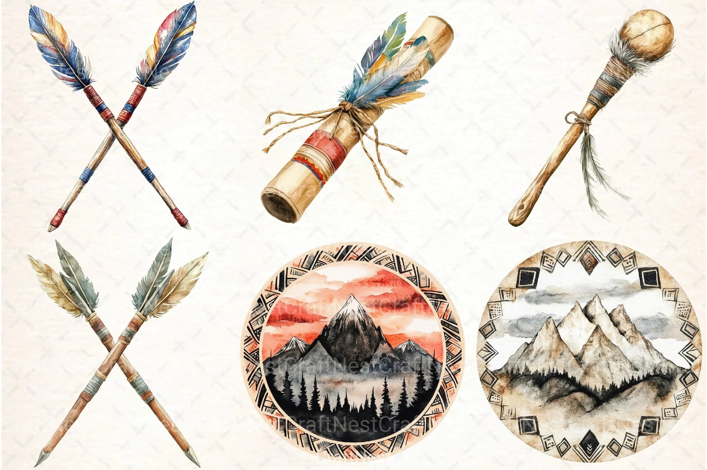 Native Culture Clipart Bundle - CraftNest - Digital Crafting and Art