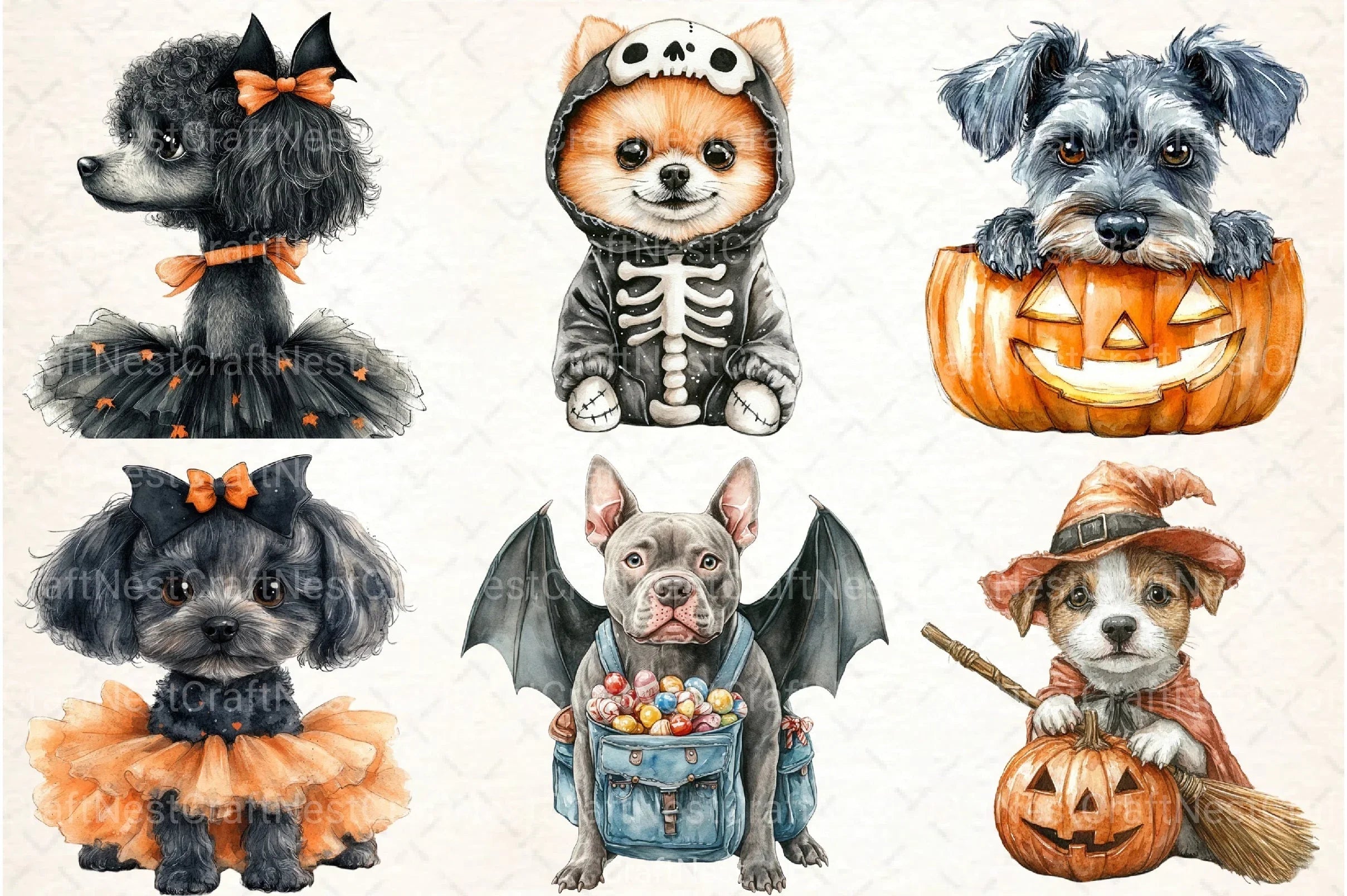 Halloween Dog Clipart Bundle 44 - CraftNest - Digital Crafting and Art