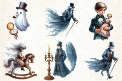 Halloween Antique Ghost Clipart Bundle - CraftNest - Digital Crafting and Art