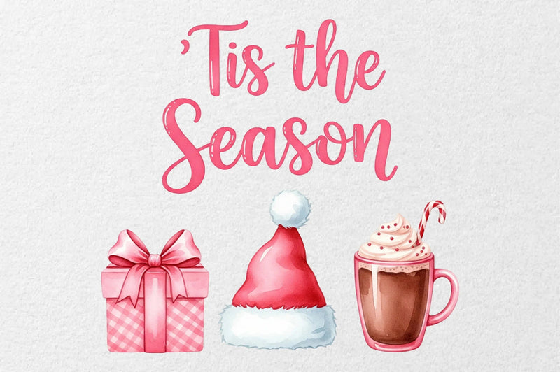 Pink Christmas Clipart Bundle - CraftNest - Digital Crafting and Art
