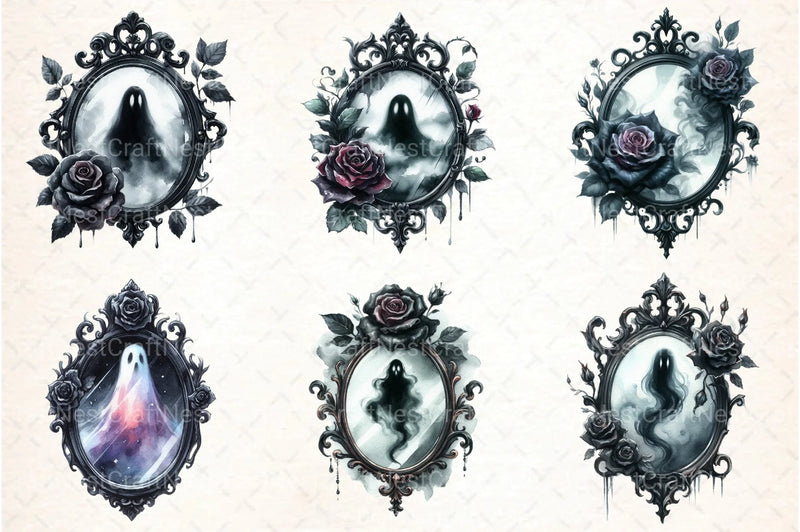 Gothic Antique Mirror Clipart Bundle - CraftNest - Digital Crafting and Art