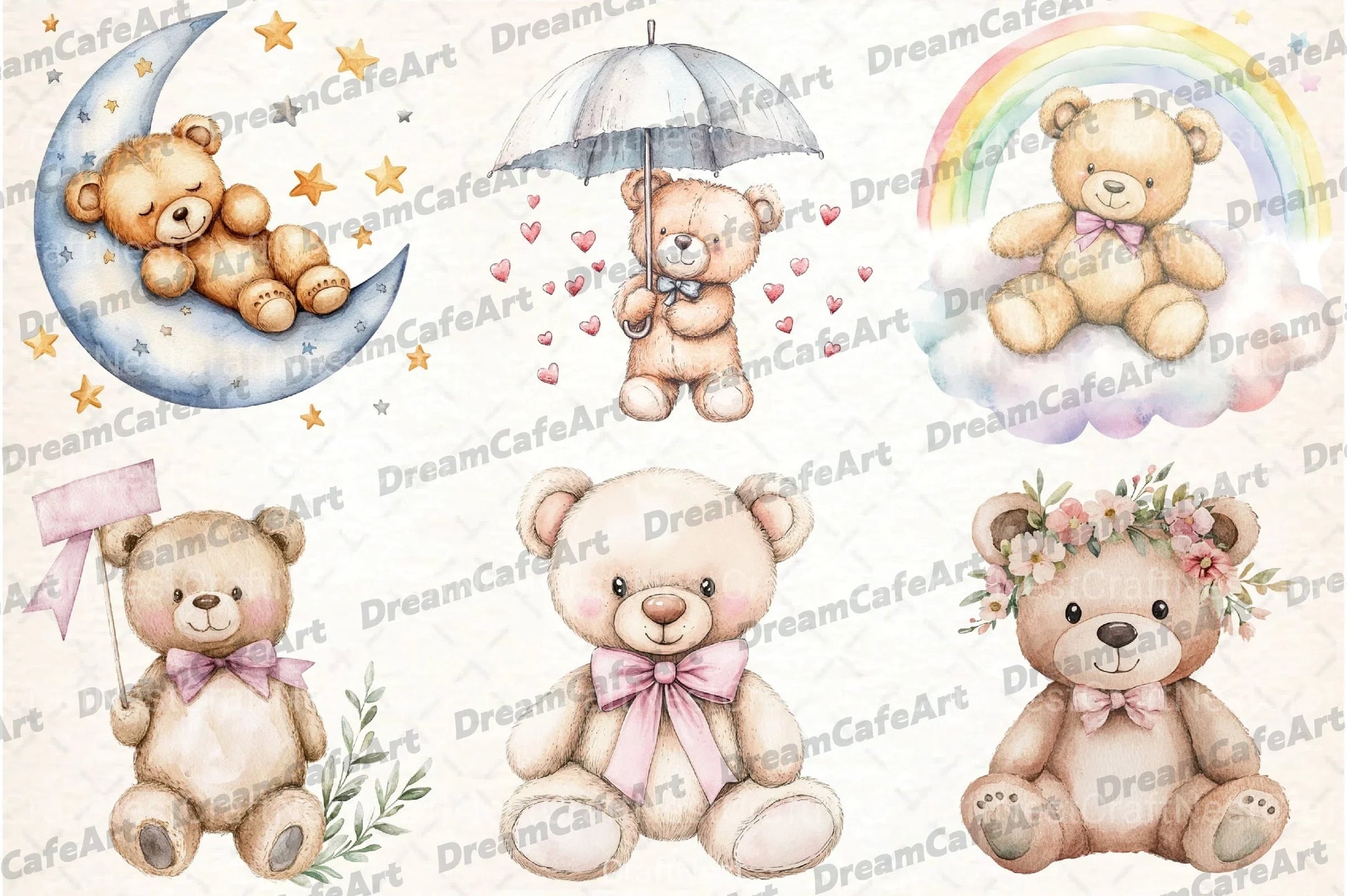 Teddy Bear Baby Shower Clipart Bundle - CraftNest - Digital Crafting and Art