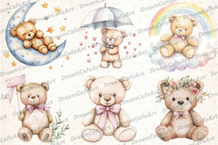 Teddy Bear Baby Shower Clipart Bundle - CraftNest - Digital Crafting and Art