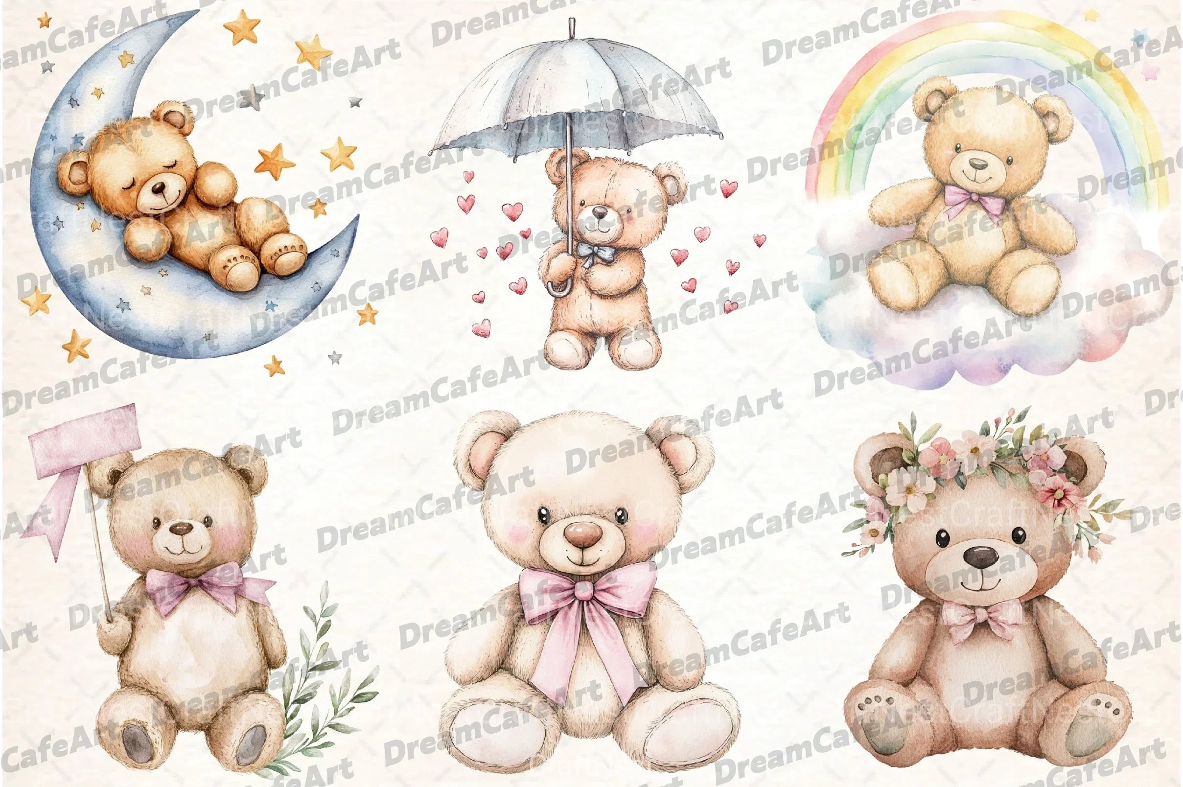 Teddy Bear Baby Shower Clipart Bundle - CraftNest - Digital Crafting and Art