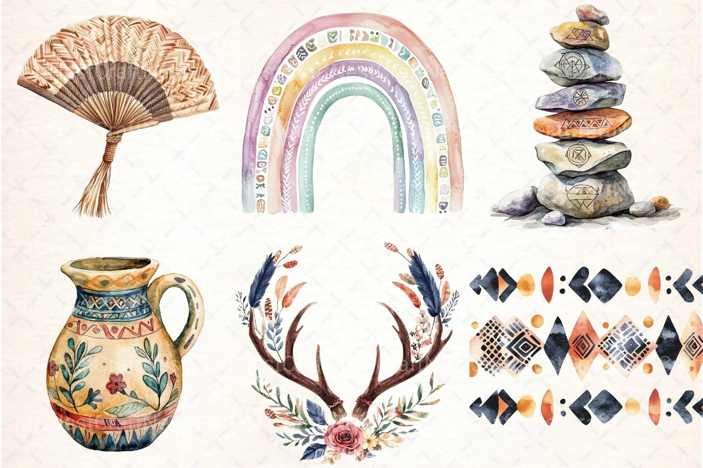 Boho Tribal Elements Clipart Bundle 4 - CraftNest - Digital Crafting and Art