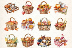 Thanksgiving Picnic Clipart Bundle - CraftNest - Digital Crafting and Art