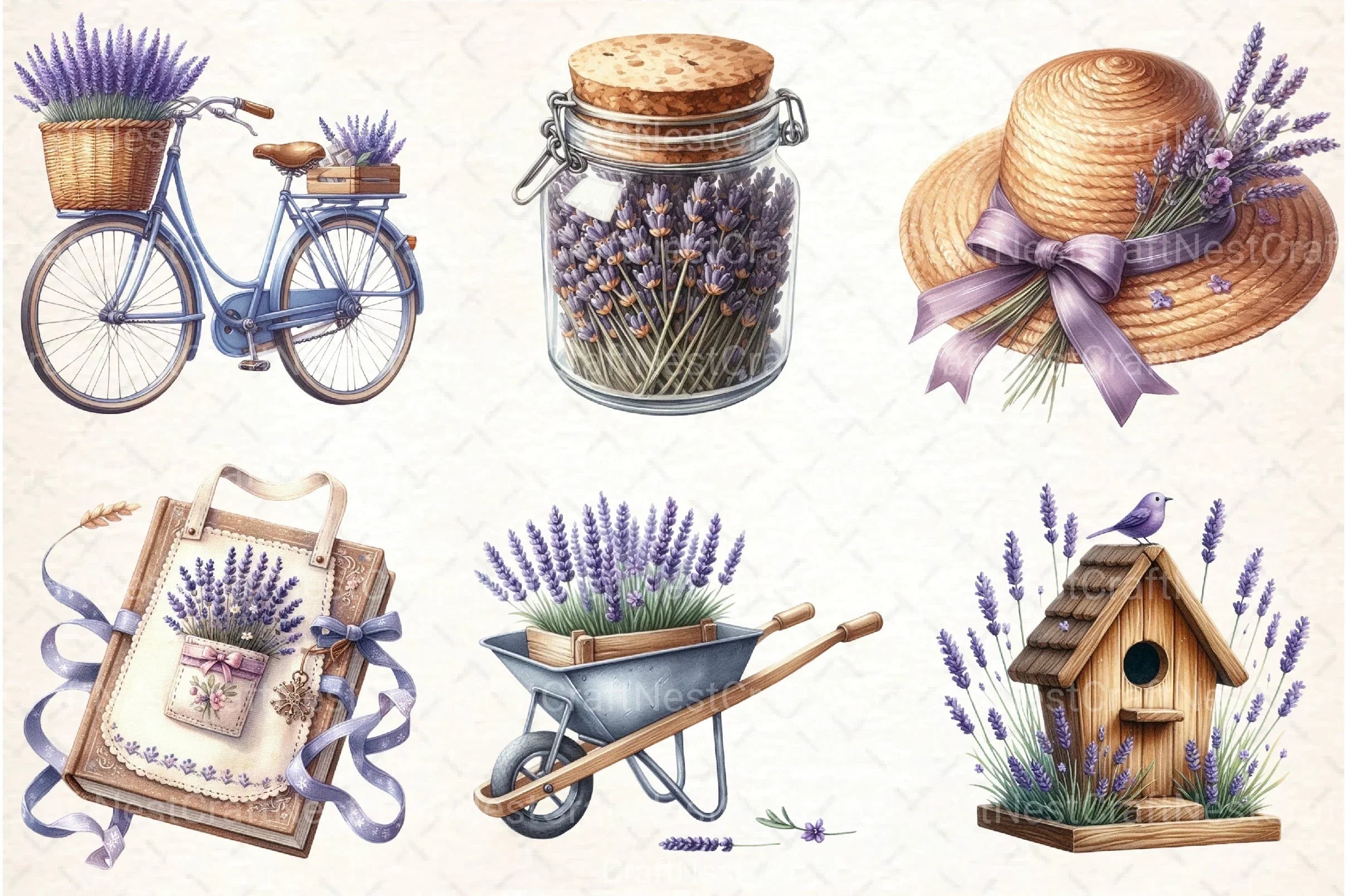 Countryside Lavender Clipart Bundle 102 - CraftNest - Digital Crafting and Art