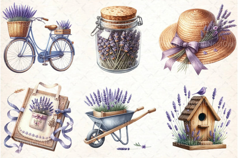 Countryside Lavender Clipart Bundle 102 - CraftNest - Digital Crafting and Art