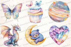 Pastel Whimsical Clipart Bundle - CraftNest - Digital Crafting and Art