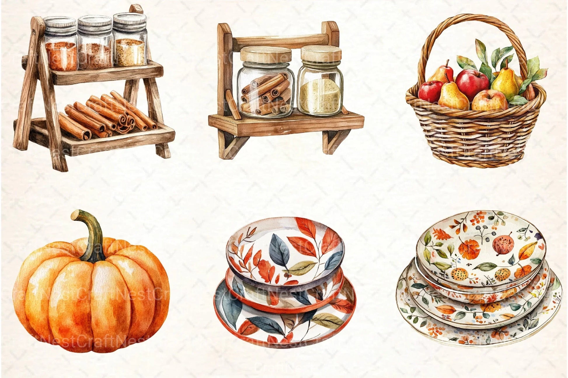 Cozy Autumn Thanksgiving Clipart Bundle - CraftNest - Digital Crafting and Art