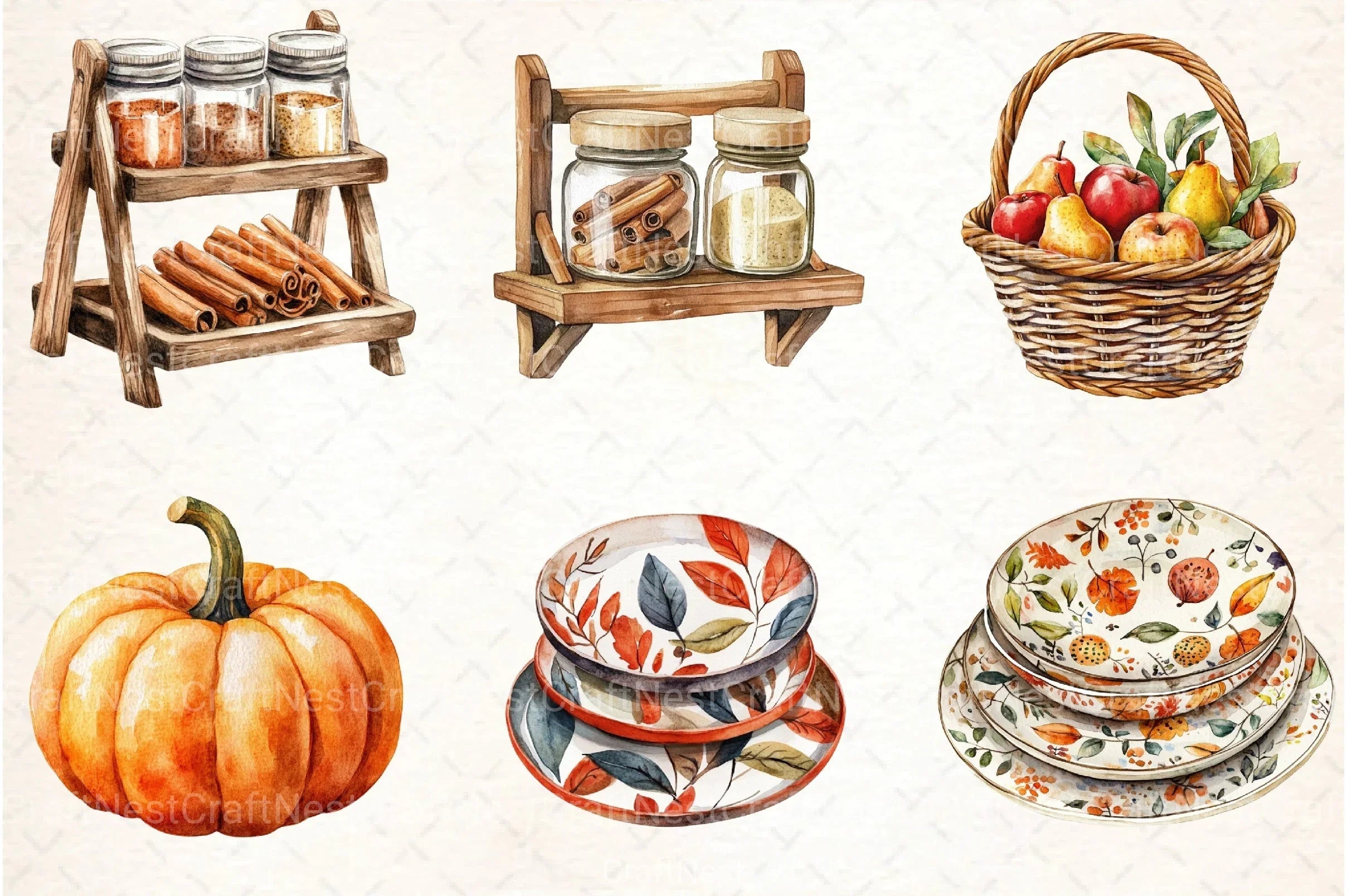 Cozy Autumn Thanksgiving Clipart Bundle - CraftNest - Digital Crafting and Art