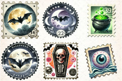 Halloween Stamp Clipart Bundle 1 - CraftNest - Digital Crafting and Art