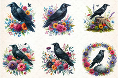 Black Raven Clipart Bundle - CraftNest - Digital Crafting and Art