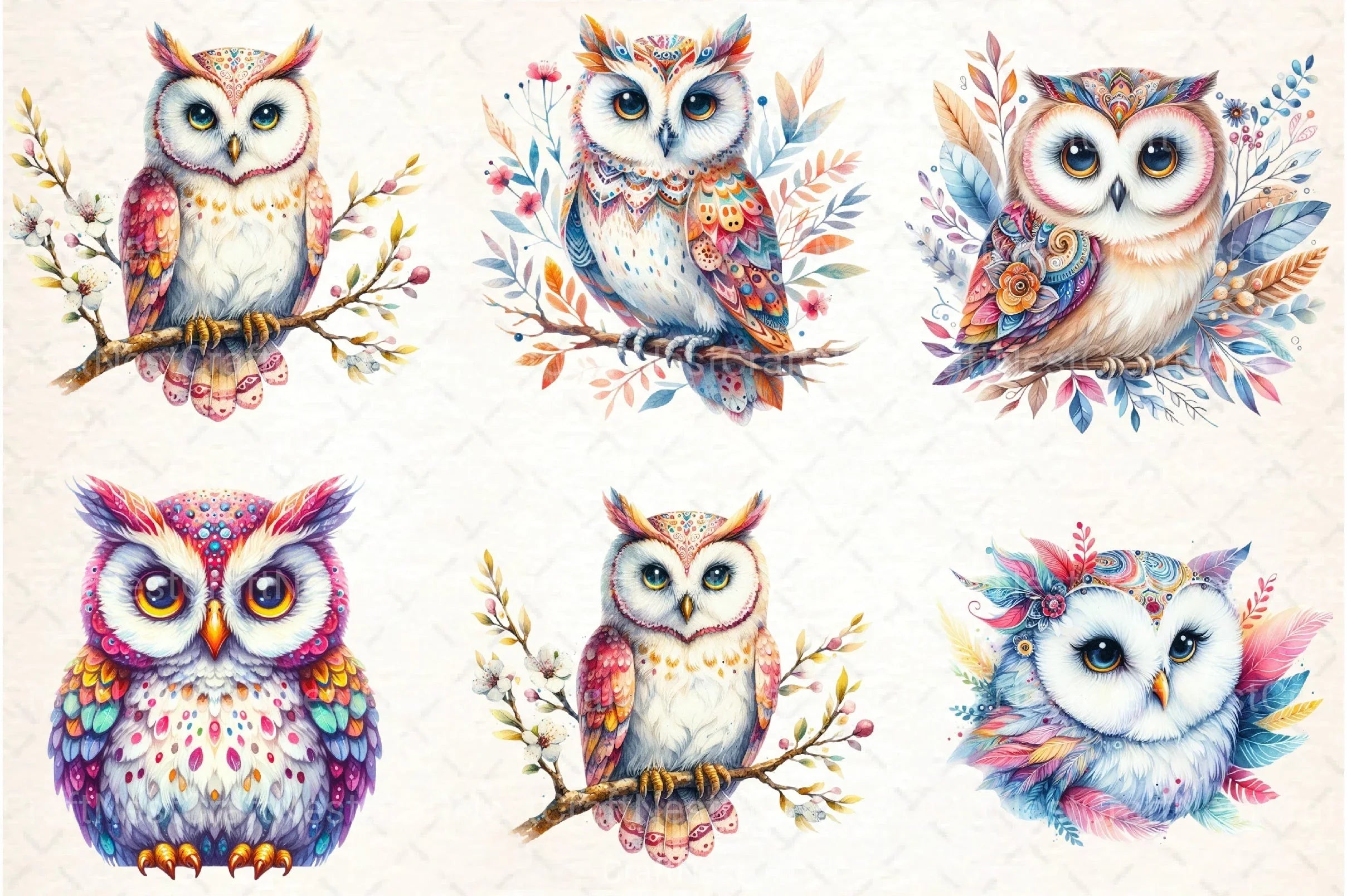 Bright Owl Clipart Bundle 6 - CraftNest - Digital Crafting and Art