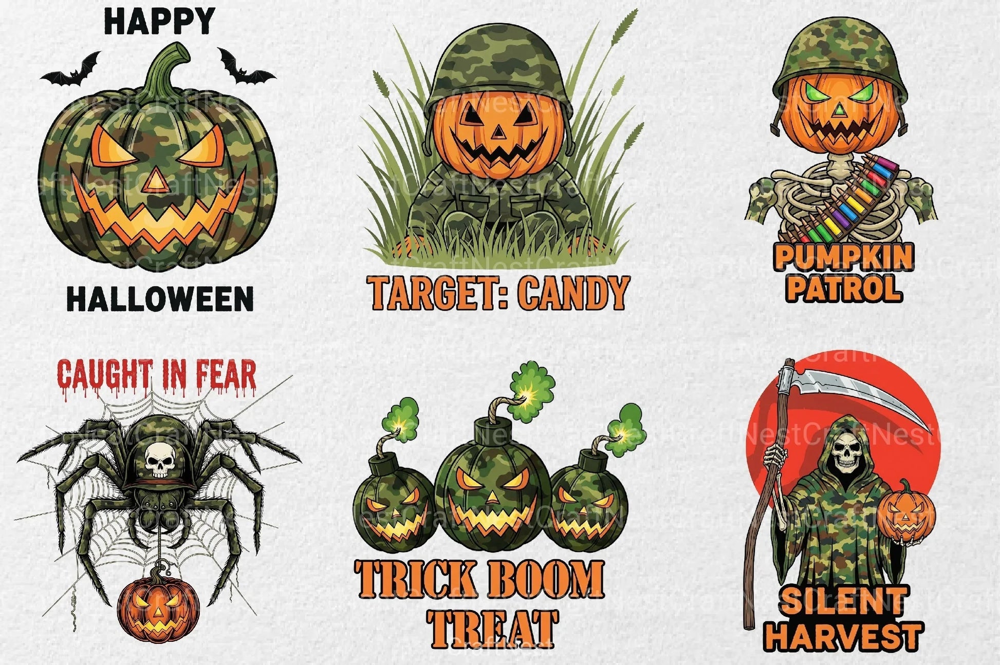Camouflage Halloween Clipart Bundle - CraftNest - Digital Crafting and Art