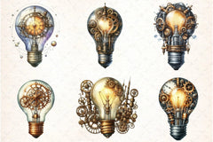 Steampunk Lightbulb Clipart Bundle - CraftNest - Digital Crafting and Art