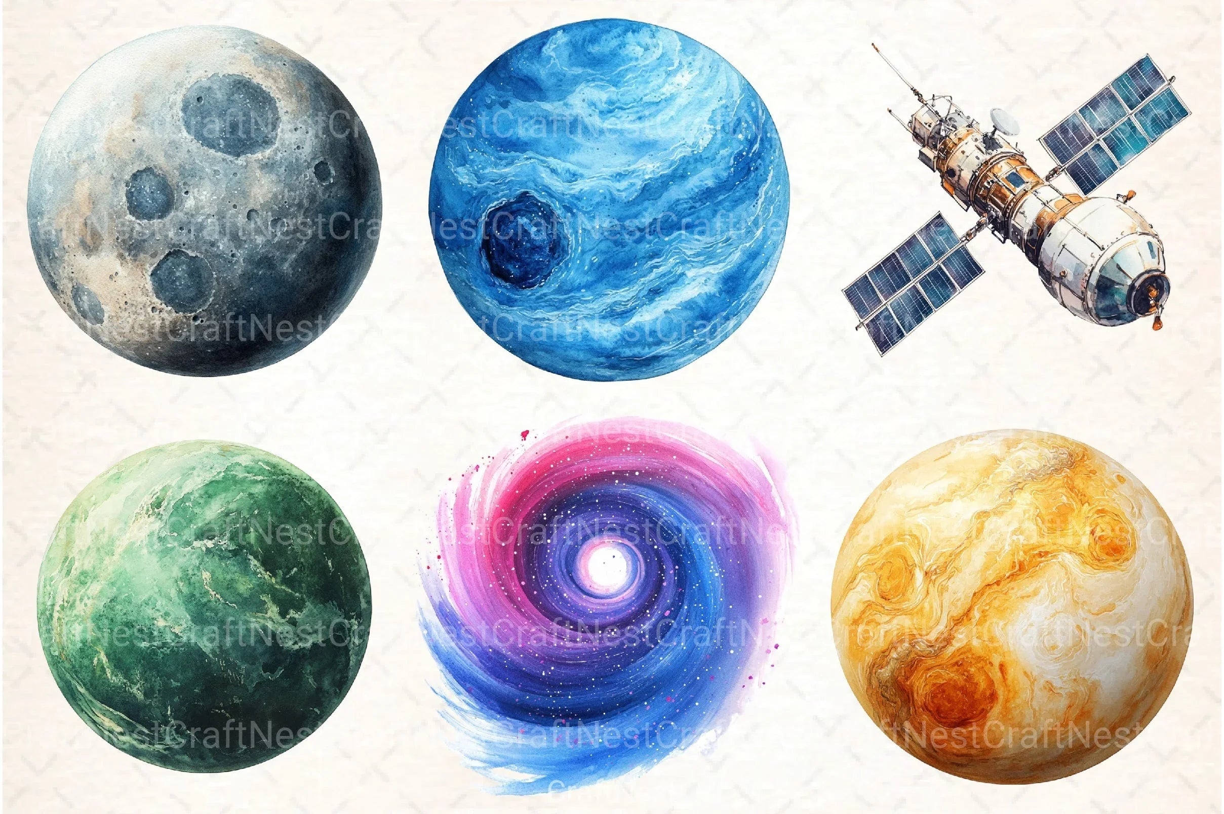 Solar System Clipart Bundle - CraftNest - Digital Crafting and Art