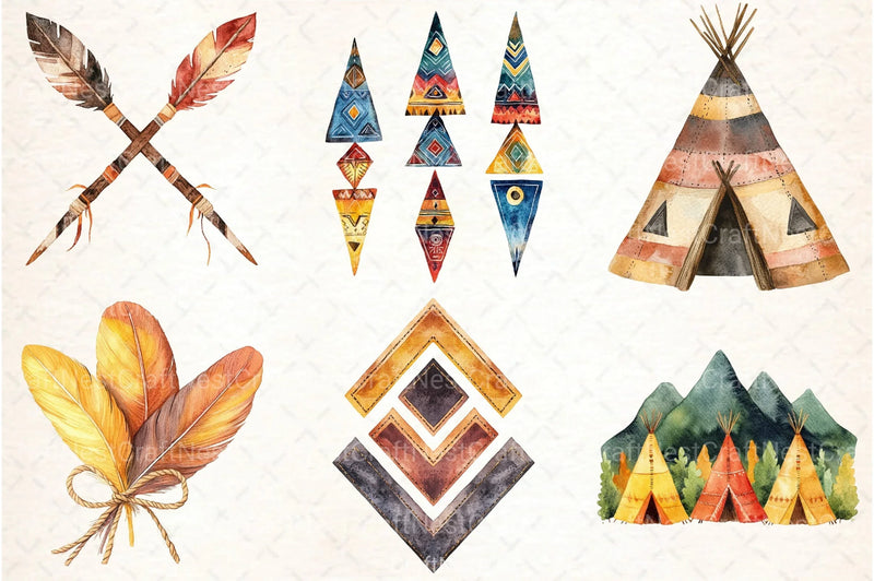 Indigenous Tribal Motifs Clipart Bundle - CraftNest - Digital Crafting and Art