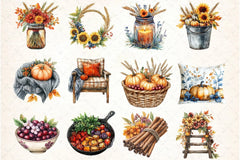 Farmhouse Thanksgiving Clipart Bundle - CraftNest - Digital Crafting and Art