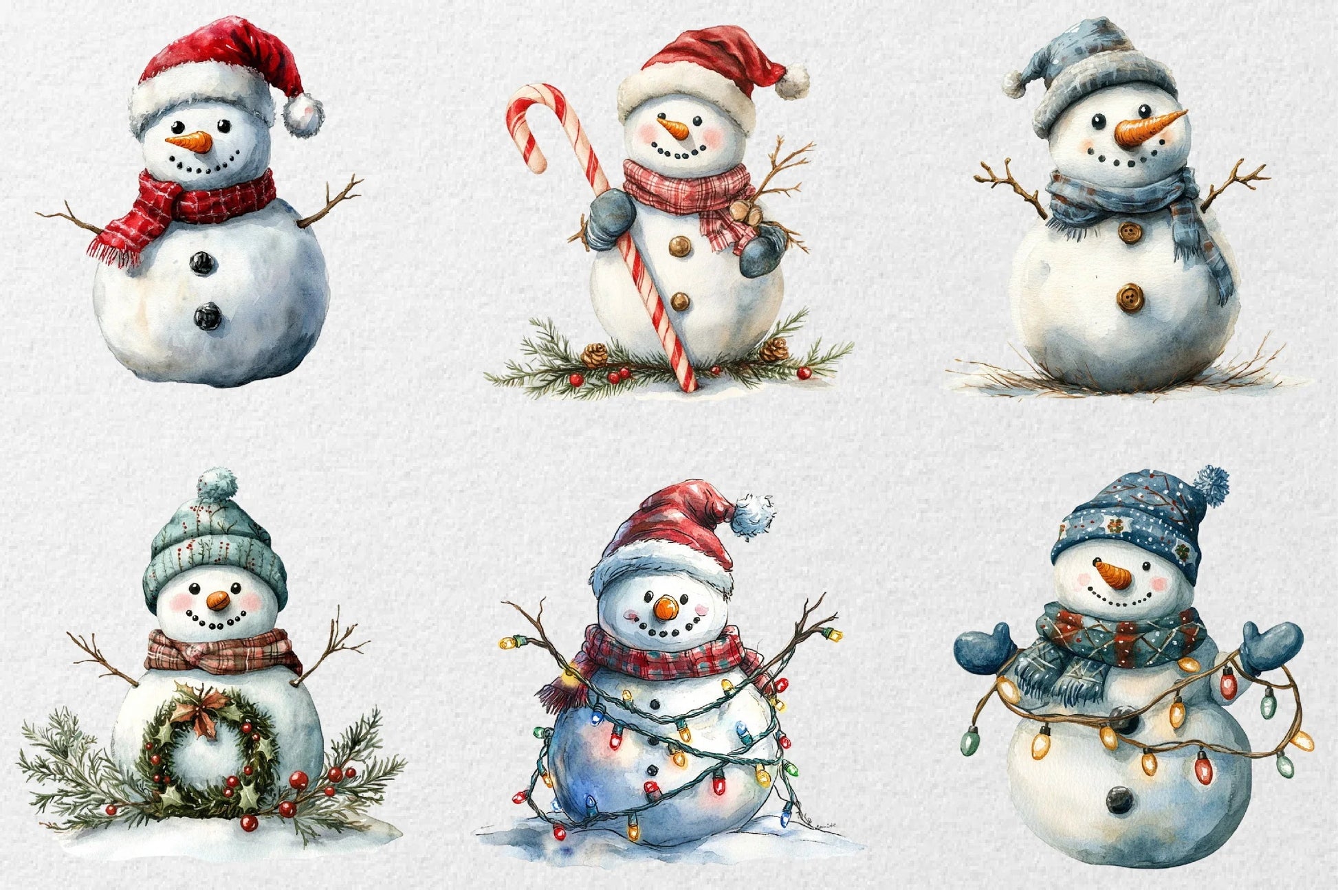 Funny Christmas Snowman Clipart Bundle - CraftNest - Digital Crafting and Art