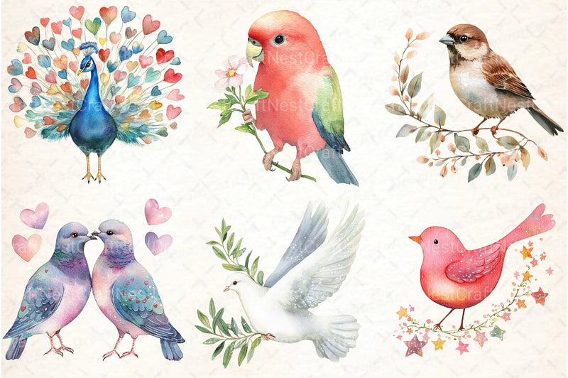 Lovely Birds Clipart Bundle - CraftNest - Digital Crafting and Art