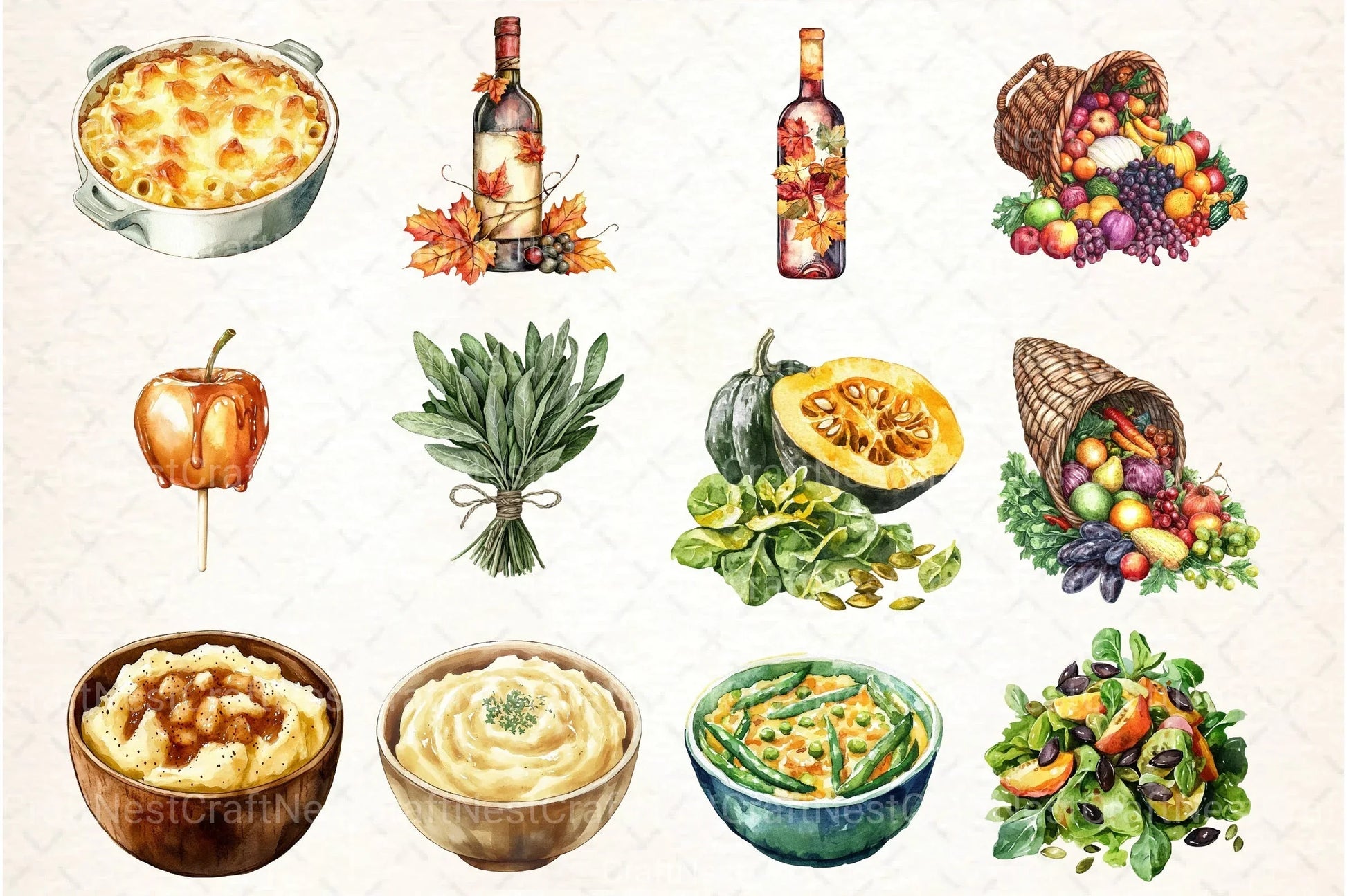 Thanksgiving Feast Clipart Bundle - CraftNest - Digital Crafting and Art