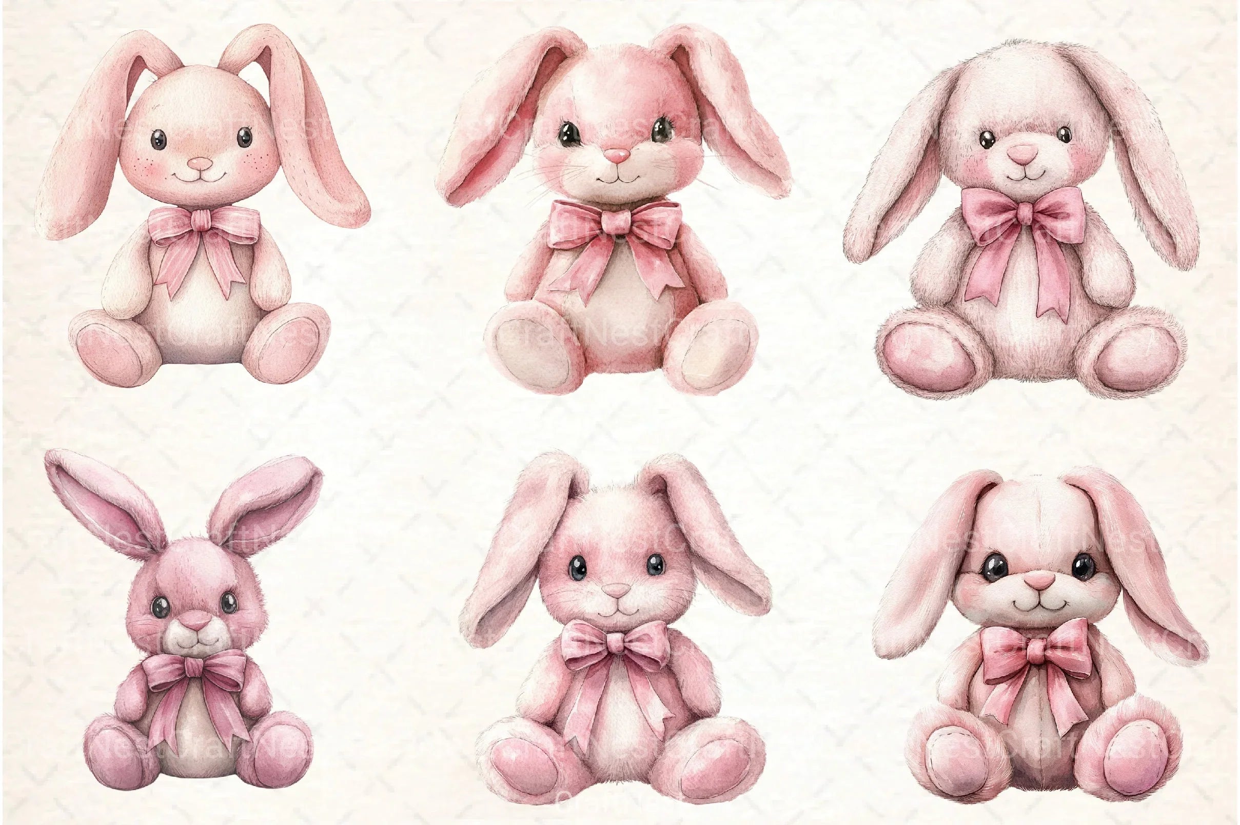 Boho Pink Bunny Clipart Bundle - CraftNest - Digital Crafting and Art