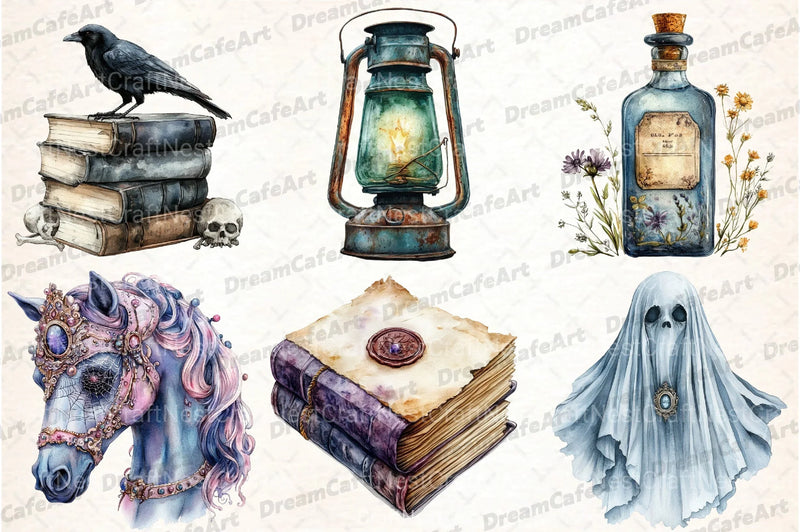 Vintage Creepy Halloween Clipart Bundle 2 - CraftNest - Digital Crafting and Art