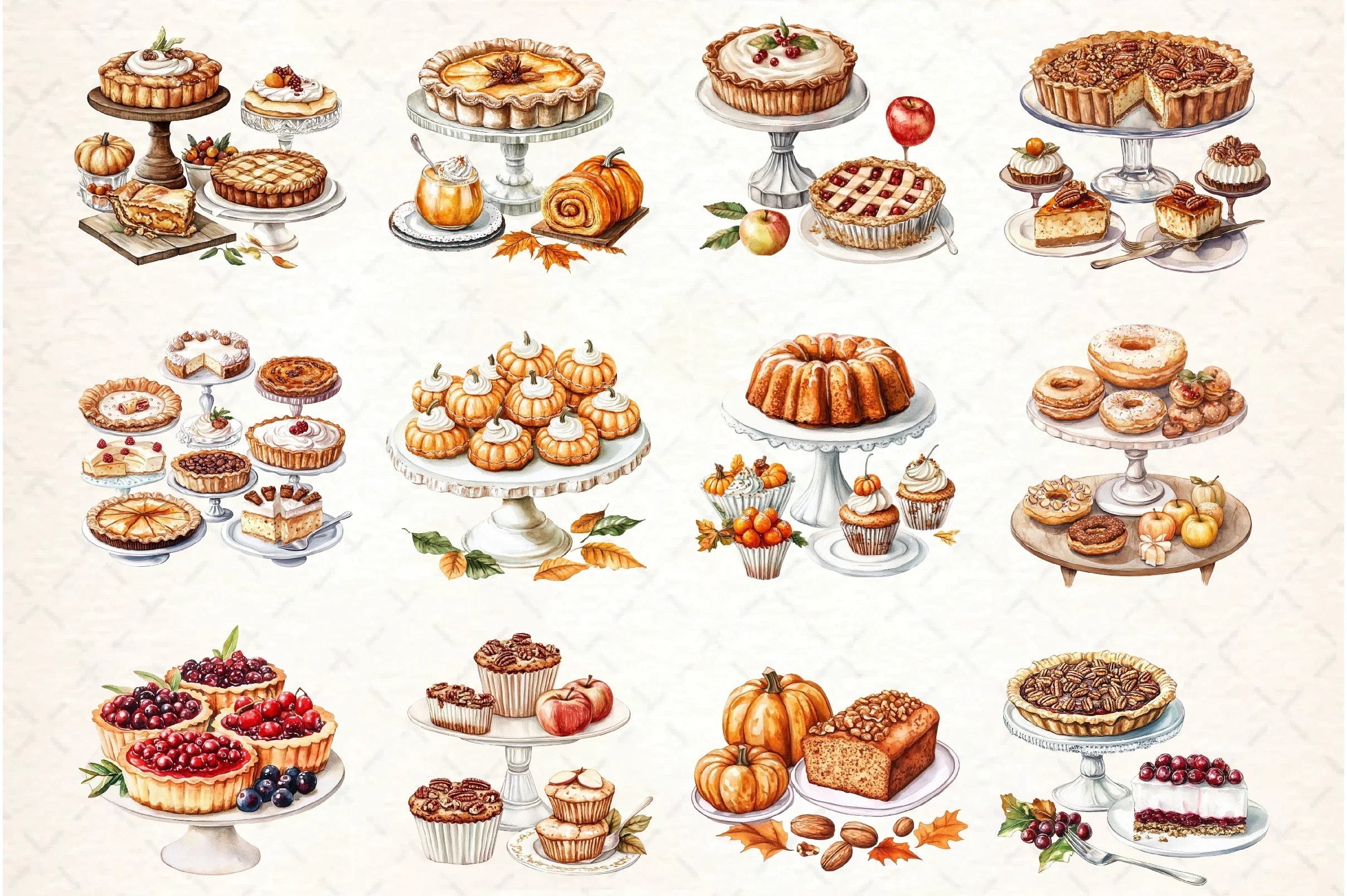 Thanksgiving Dessert Table Clipart Bundle - CraftNest - Digital Crafting and Art