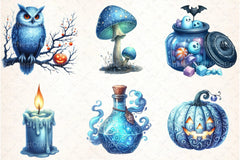 Blue Halloween Clipart Bundle 4 - CraftNest - Digital Crafting and Art