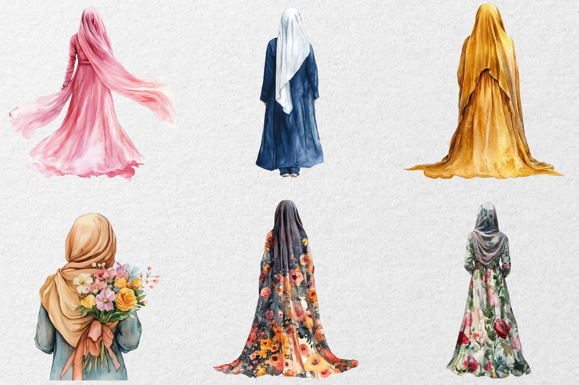 Hijab Girl Backside Clipart Bundle - CraftNest - Digital Crafting and Art