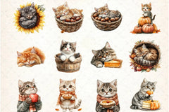 Thanksgiving Cat Clipart Bundle - CraftNest - Digital Crafting and Art