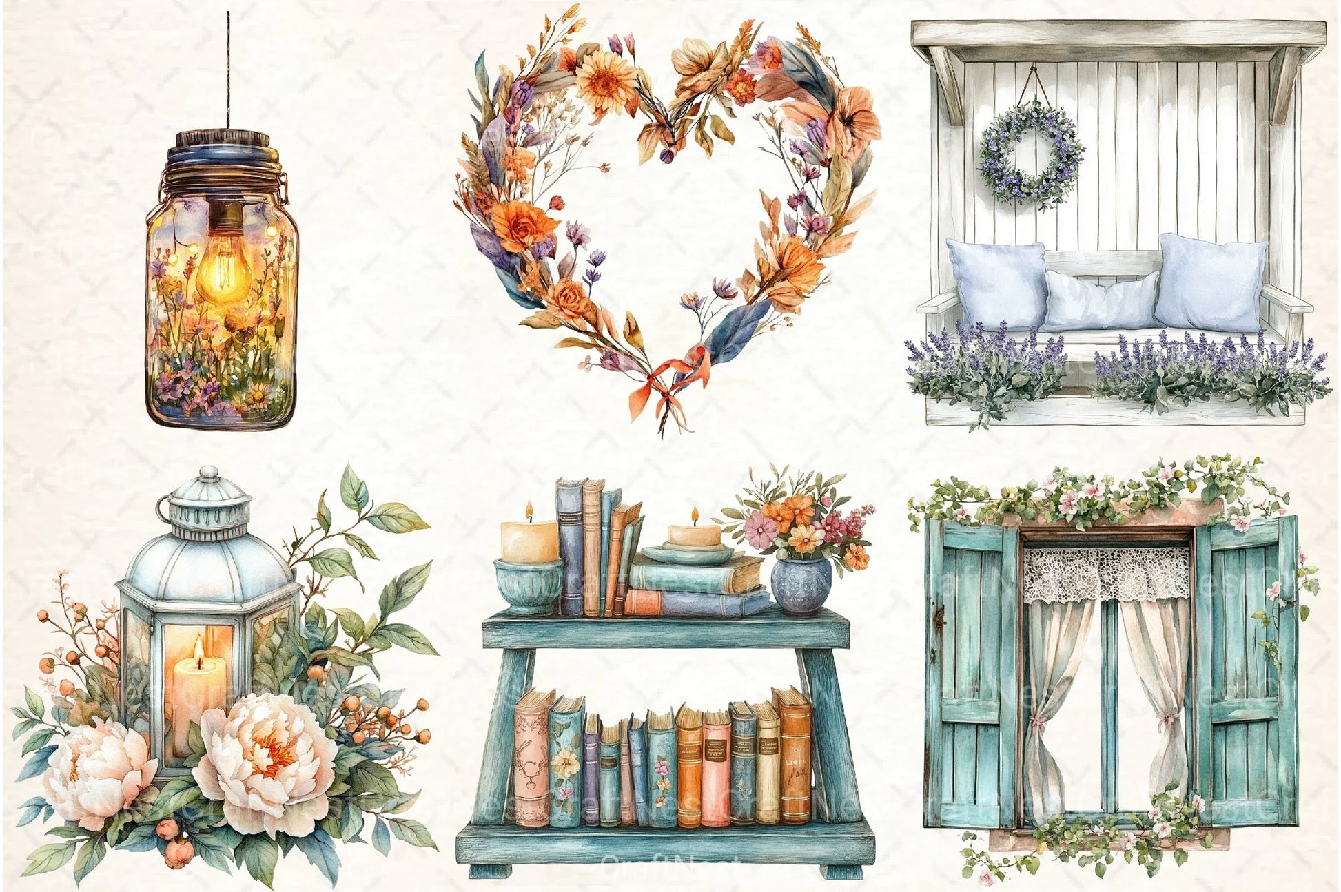 Summer Shabby Chic Decor Clipart Bundle - CraftNest - Digital Crafting and Art