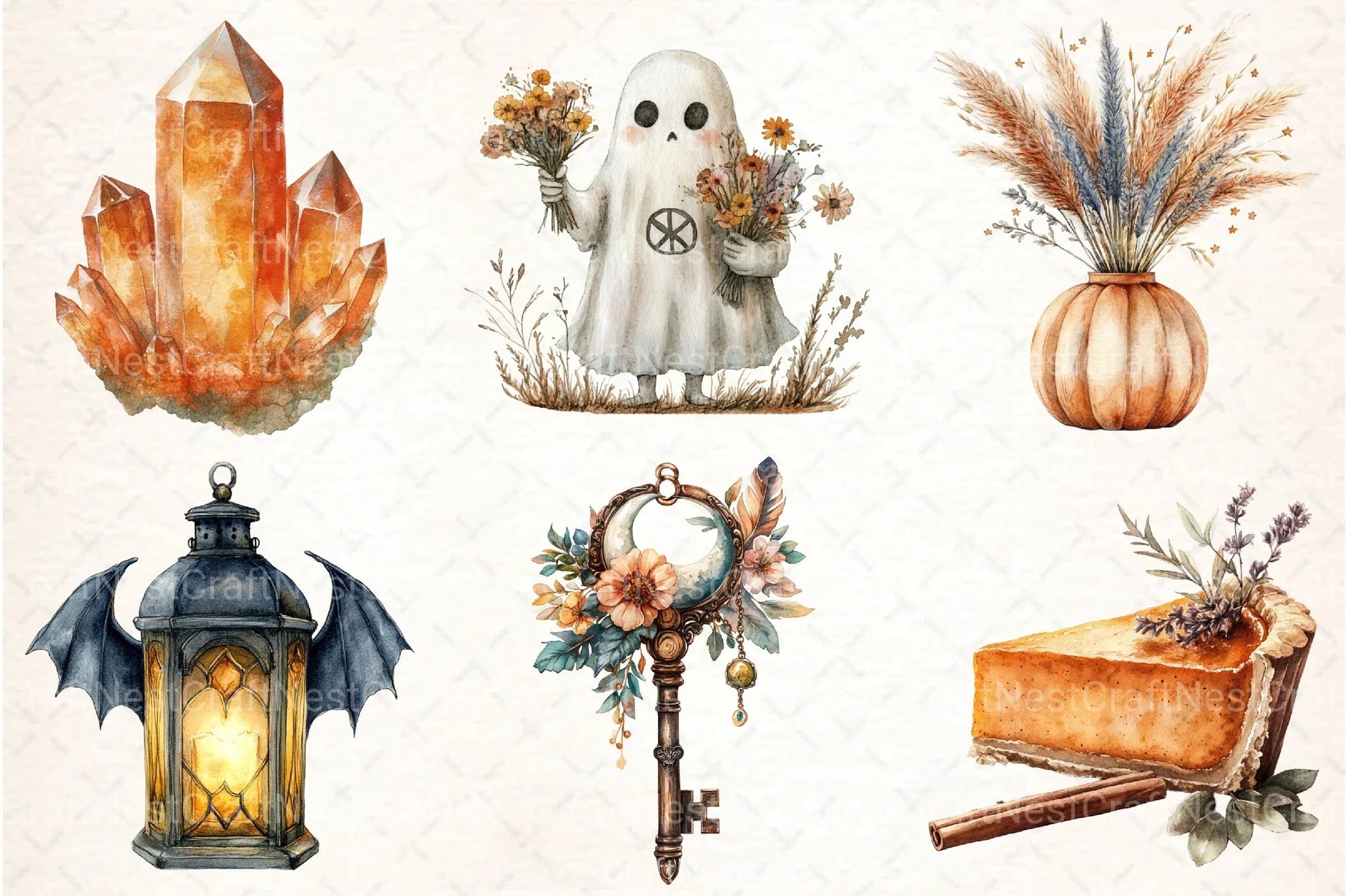 Boho Halloween Clipart Bundle 1 - CraftNest - Digital Crafting and Art