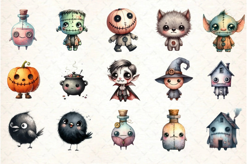 Whimsical Halloween Clipart Bundle - CraftNest - Digital Crafting and Art