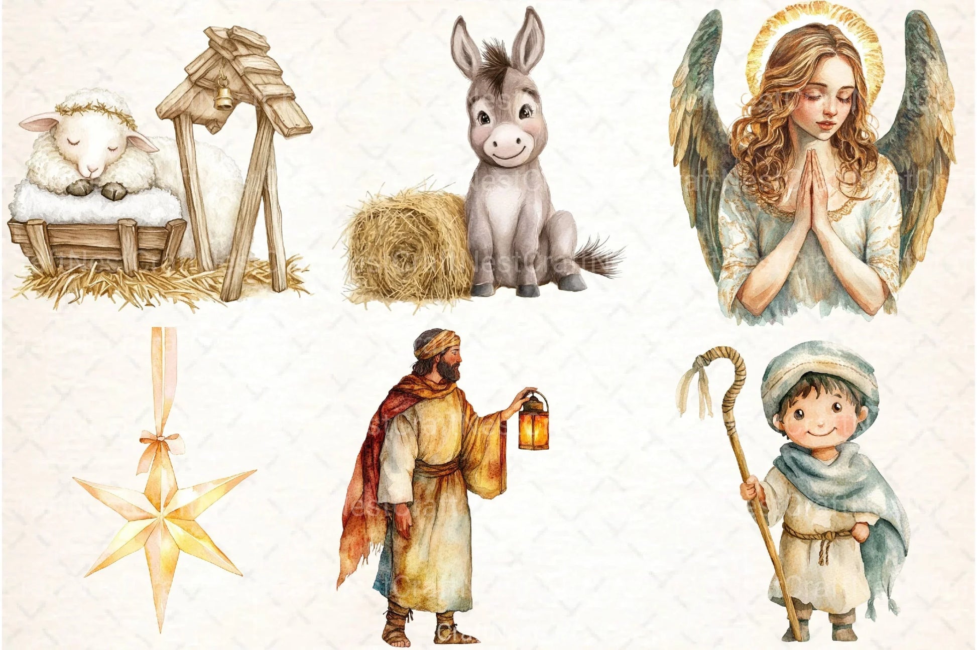 Cute Christmas Nativity Clipart Bundle 1 - CraftNest - Digital Crafting and Art