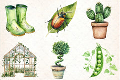 Green Garden Clipart Bundle - CraftNest - Digital Crafting and Art