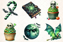 Green Halloween Clipart Bundle 5 - CraftNest - Digital Crafting and Art