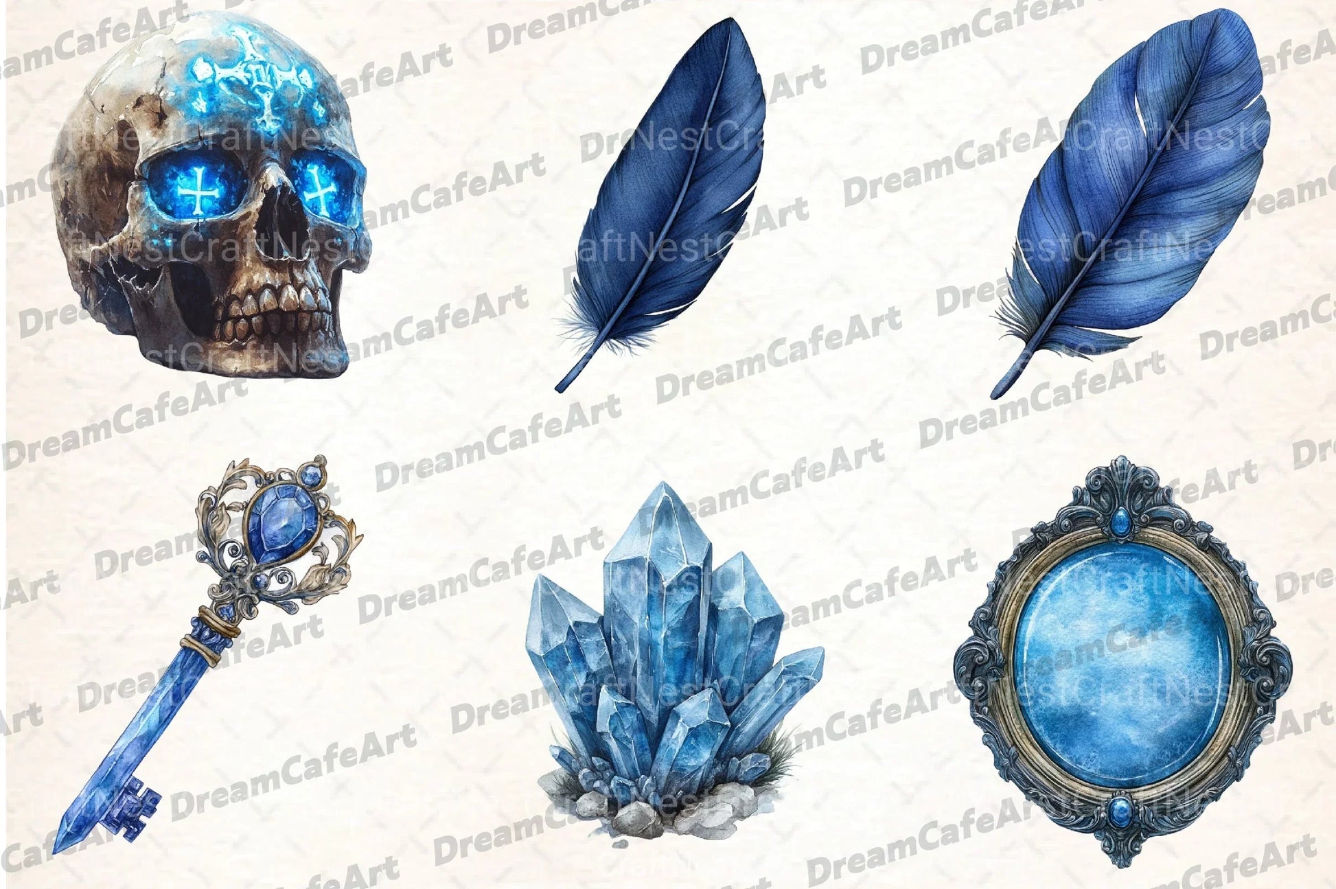 Witch Blue Clipart Bundle - CraftNest - Digital Crafting and Art