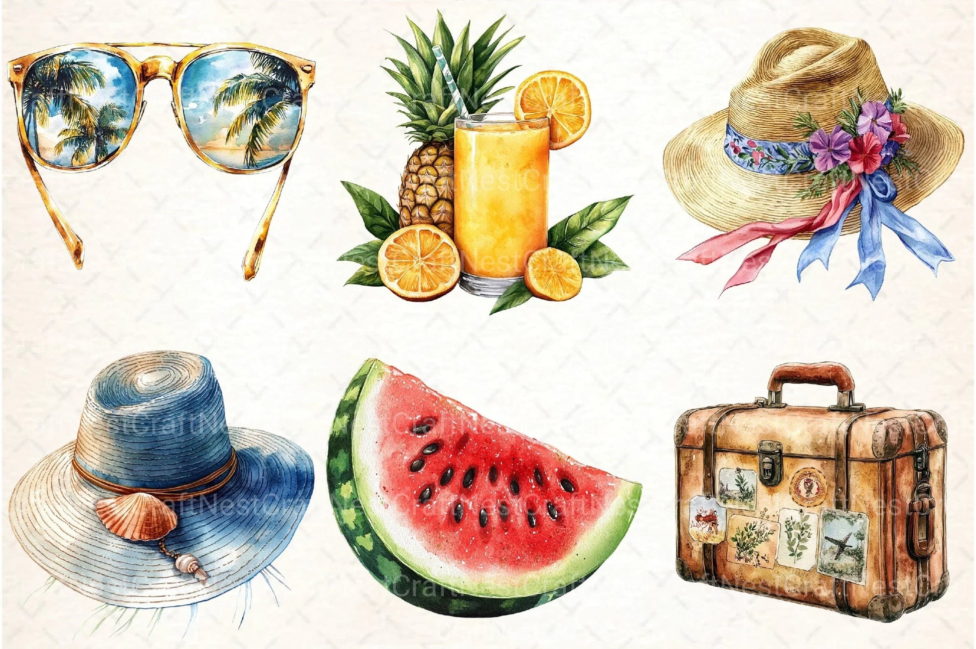 Summer Vacation Clipart Bundle - CraftNest - Digital Crafting and Art