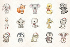 Christmas Animal Clipart Bundle 1 - CraftNest - Digital Crafting and Art