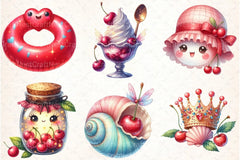 Cherry Red Magical Summer Clipart Bundle 1 - CraftNest - Digital Crafting and Art