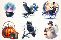 Vintage Halloween Night Clipart Bundle - CraftNest - Digital Crafting and Art