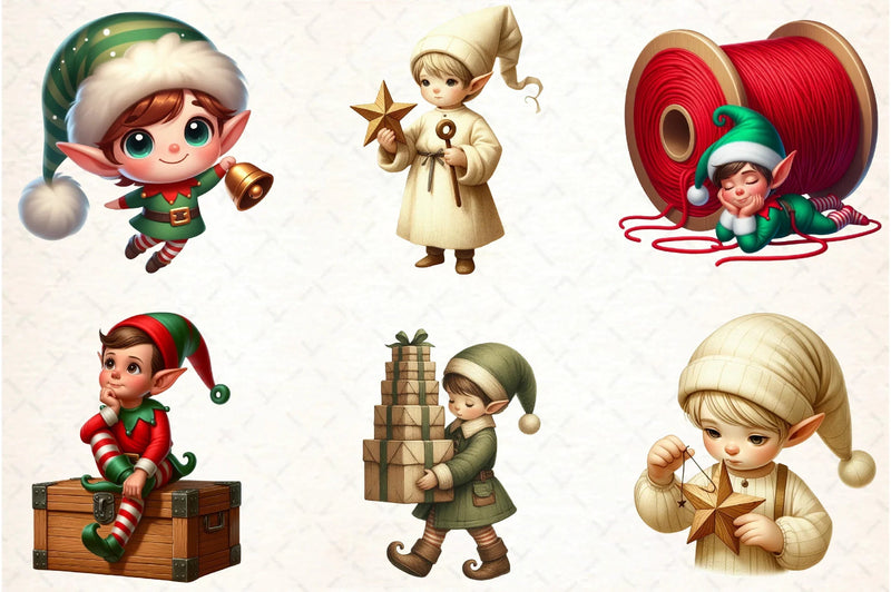 Christmas Elf Clipart Bundle - CraftNest - Digital Crafting and Art