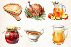 Pumpkin Pie & Turkey Day Clipart Bundle - CraftNest - Digital Crafting and Art